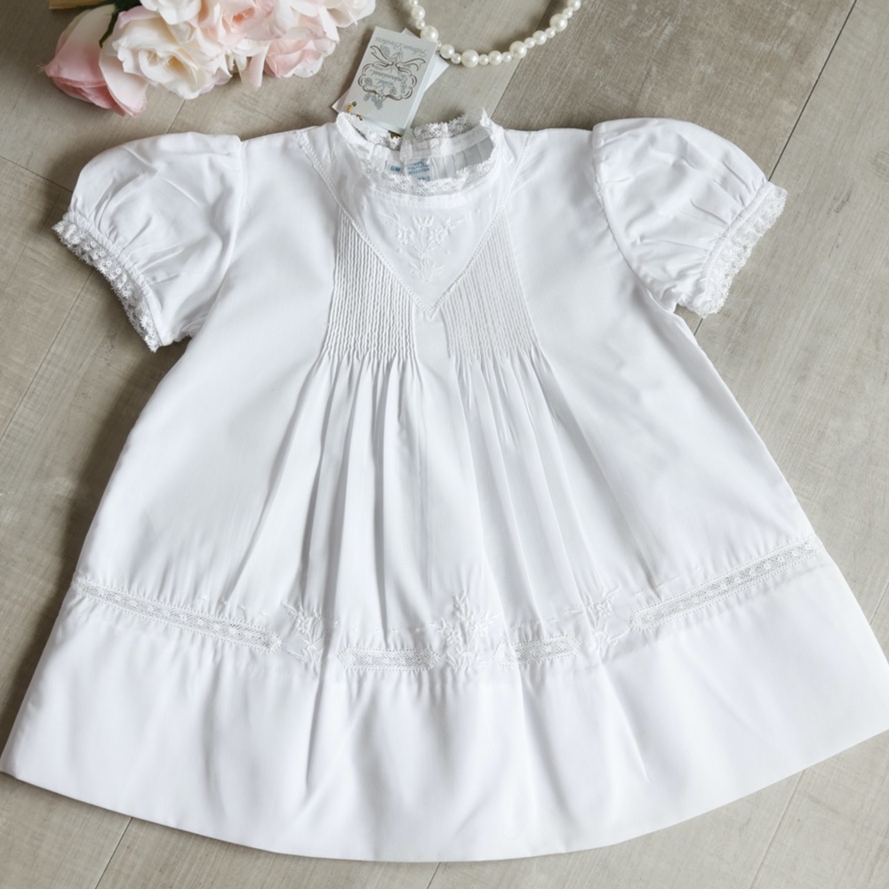 Floral Embroidery Slip Dress White Feltman Brother Special Occasion Portrait NWT